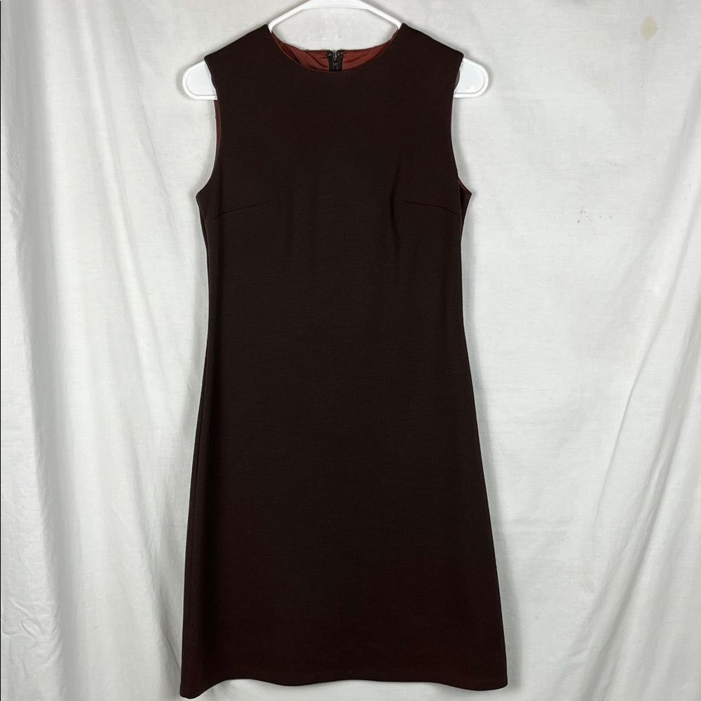 Vintage 1960s Bobbie Brooks Union Made 100% Pure Virgin Wool Brown Shift Dress